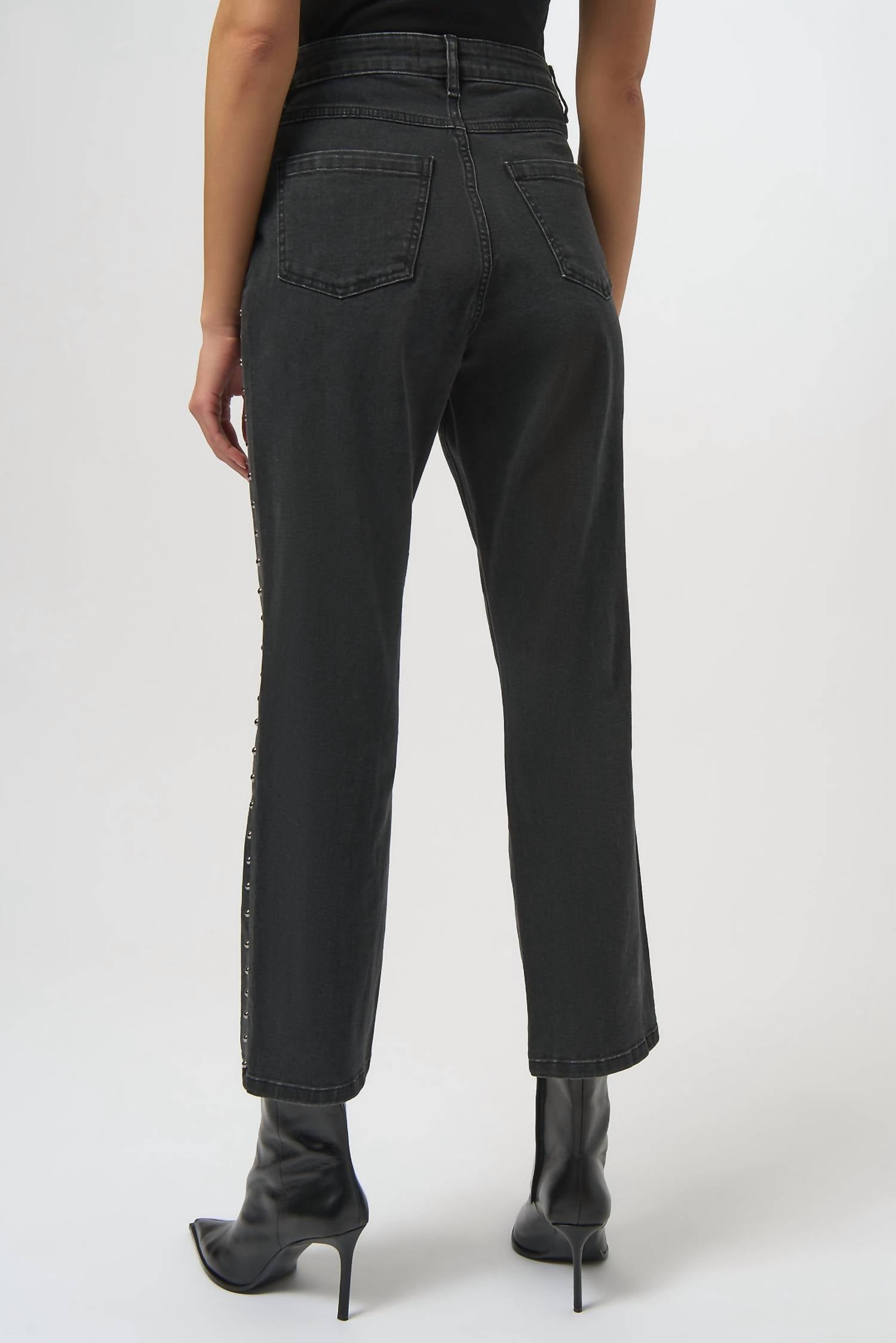Joseph Ribkoff Classic Straight Leg Jeans in charcoal - women's jeans - alternate view
