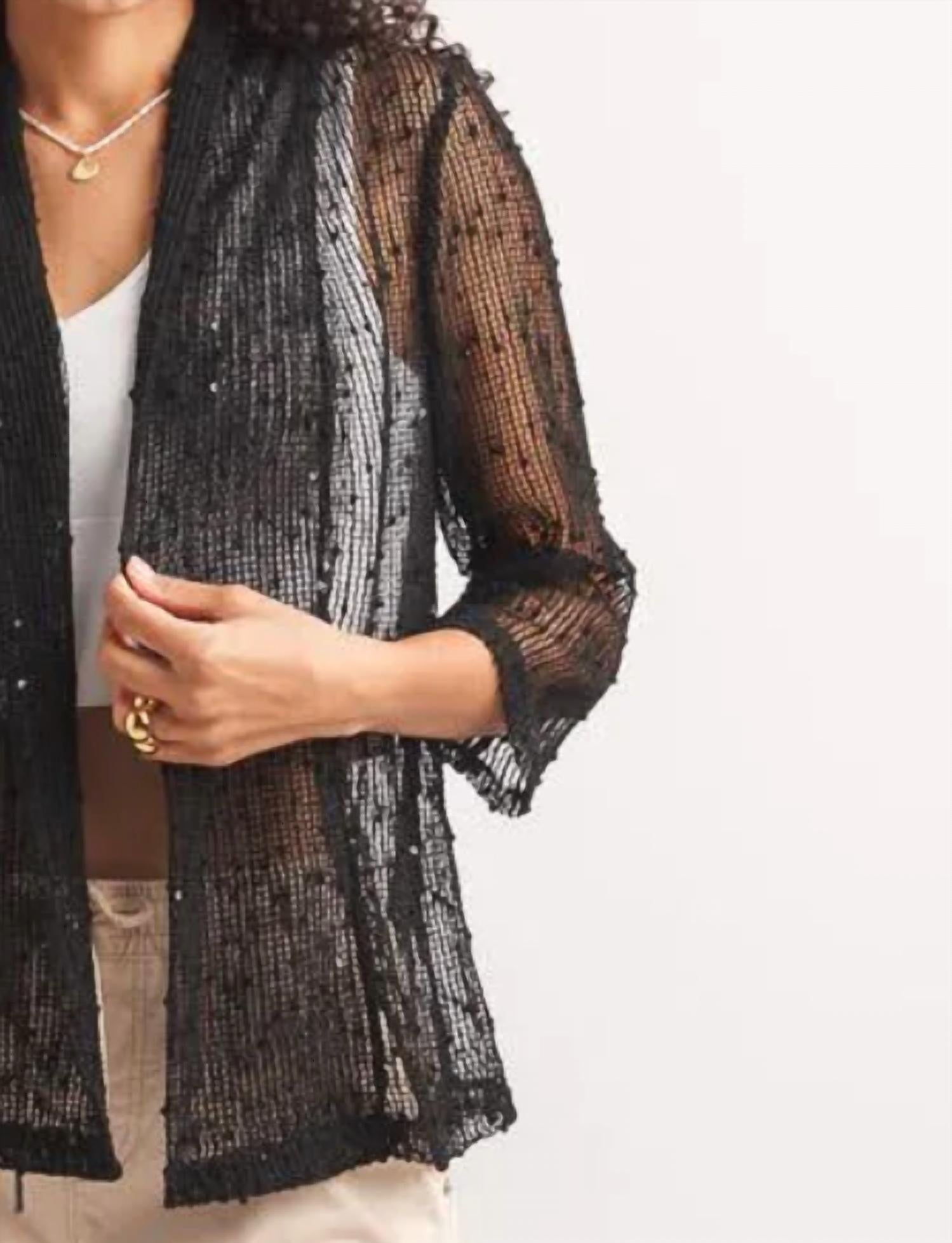 Papillon - Open Mesh Cover Up With Sequin Details