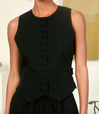 Ciao Lucia - Argento Linen Vest