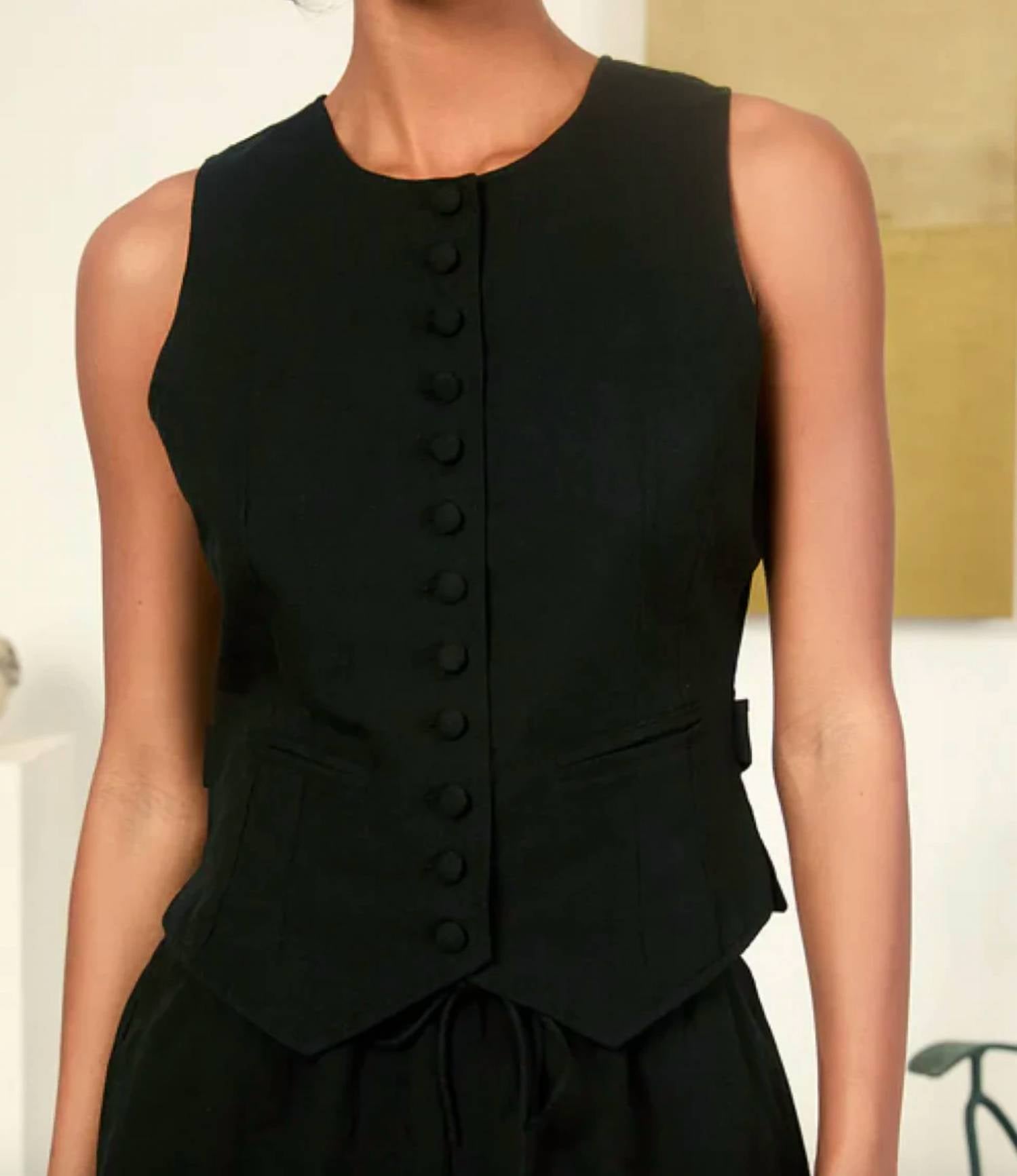 Ciao Lucia - Argento Linen Vest