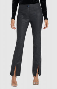 Anatomie Dominica Snake Embossed Slit Ankle Pant in black - women's pants