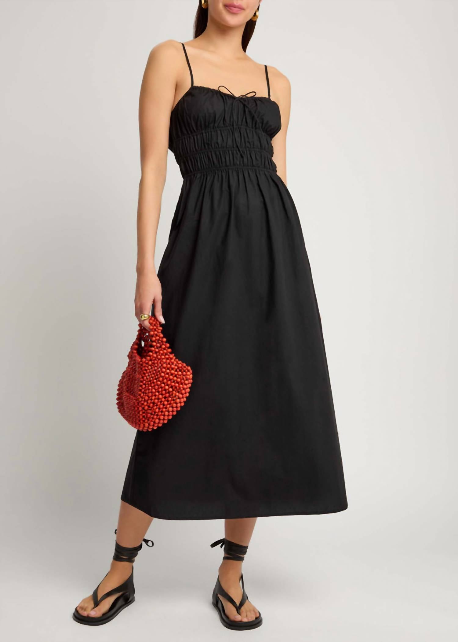 FAITHFULL THE BRAND Marianne Midi Dress in black - women's dress - alternate view