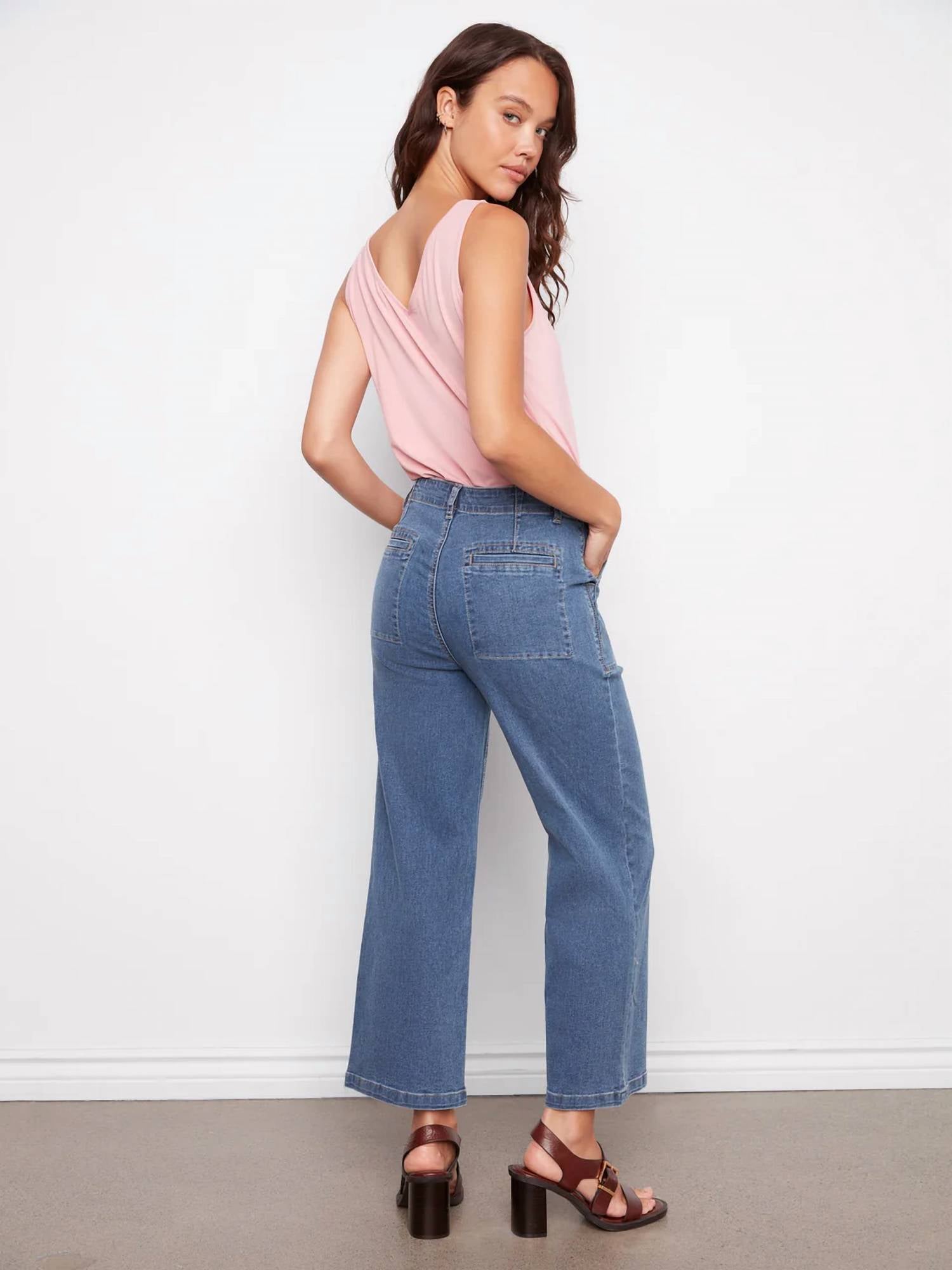 Charlie B - Cropped Utility Pocket Jeans