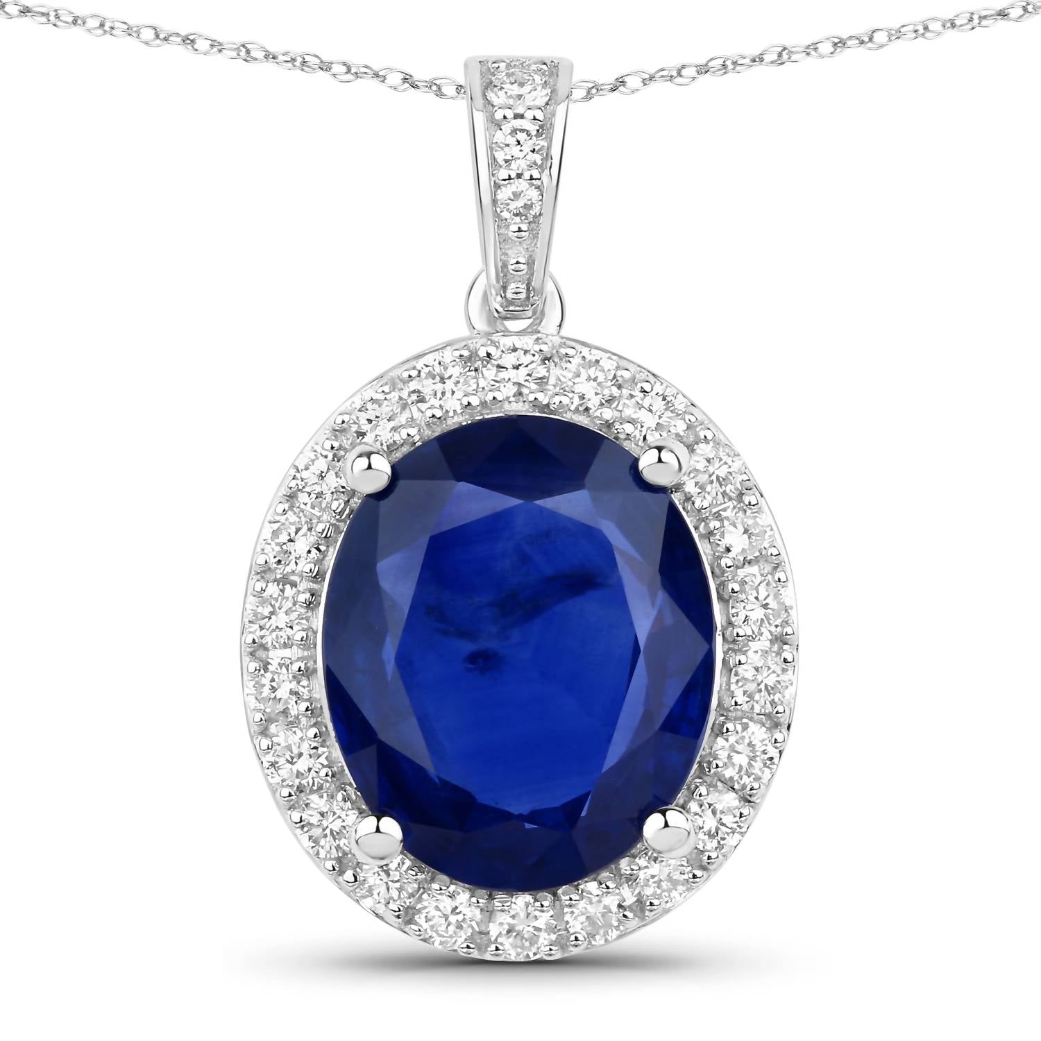 Diana M Jewels - Women's Oval Natural Sapphire Pendant Necklace (3.91 Ct) - Signature Plus