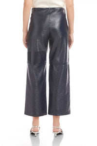 Fifteen Twenty - Faux Patent Leather Crop Pants