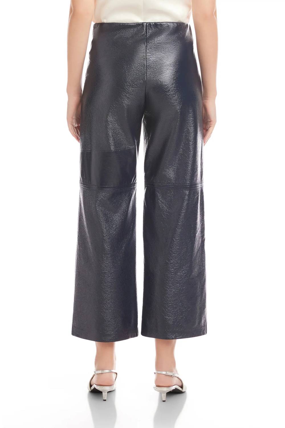 Fifteen Twenty - Faux Patent Leather Crop Pants