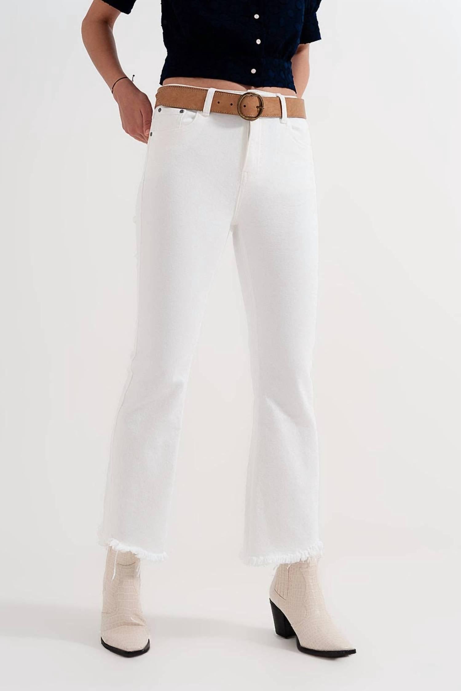 Q2 - Cameron Cropped Flare Jean With Raw Hem