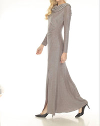 Joseph Ribkoff - Shimmery Cowl Neck Maxi Evening Dress