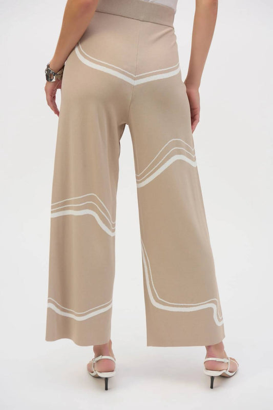 Joseph Ribkoff - Wavy Stripes High Waist Wide Leg Pants