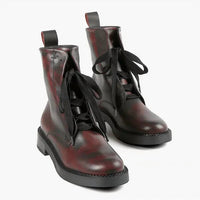 All Black - Women Pelle Brunito Combat Boot