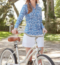 Cabana Life - Seaside Floral Zip Sport Top