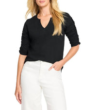 Nic + Zoe - Ruched Elbow Sleeve Tee