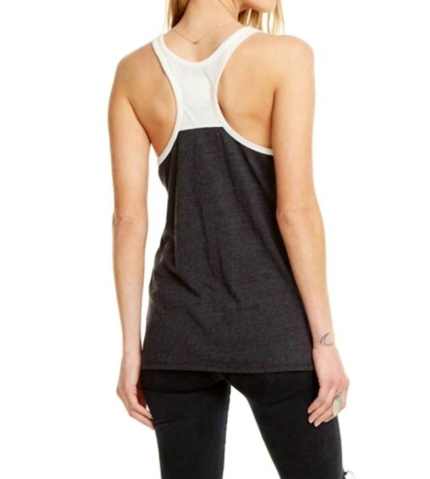 Chaser - Blocked Jersey Racerback With Pocket Tank Top