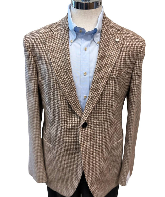 Luigi Bianchi - HOUNDSTOOTH WOOL-BLEND SPORTS COAT - REGULAR LENGTH