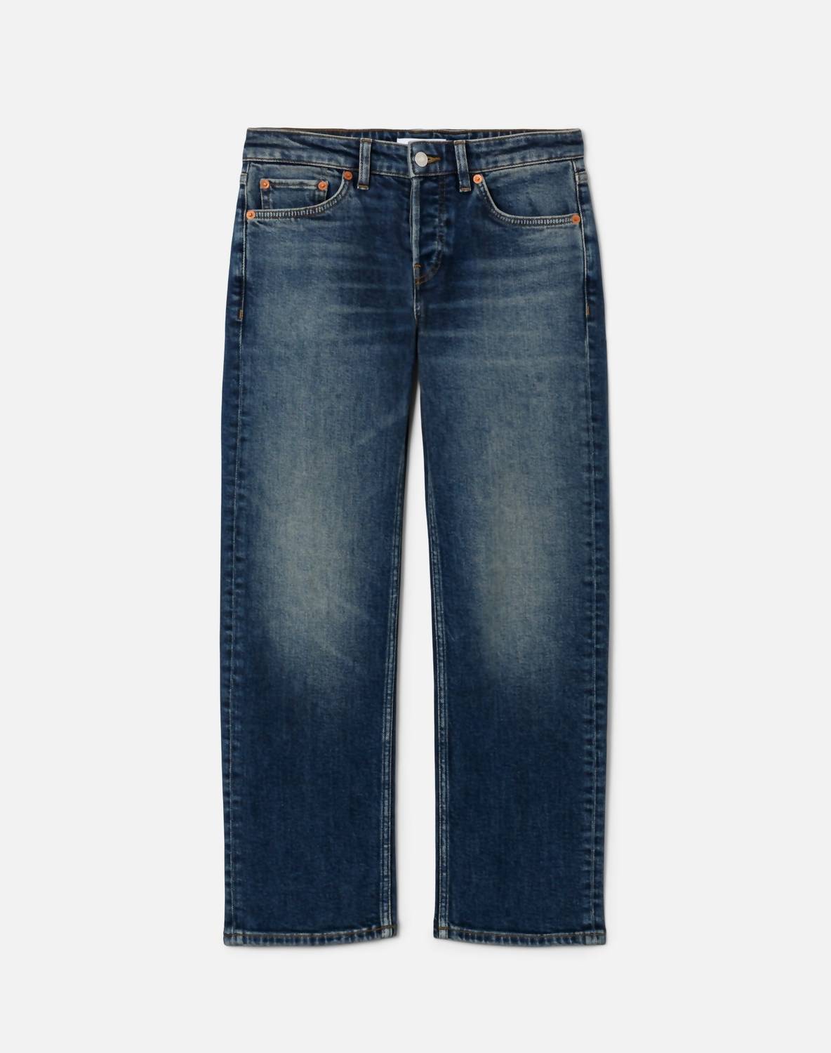RE/DONE Women's Slim Straight Crop Jeans in smoke water - women's jeans