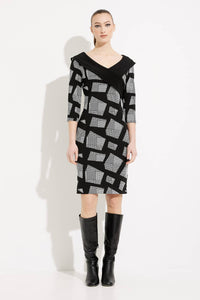 Joseph Ribkoff - GEOMETRIC PRINT SHEATH KNEE-LENGTH DRESS