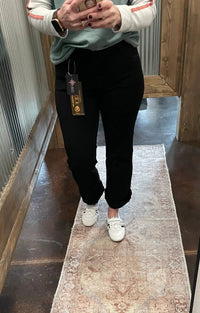 Risen - Mid Rise Crop Straight Jeans