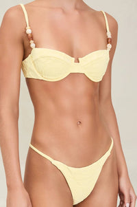 Devon Windsor Poppy Bikini Top in lemon drop - women's bikini top