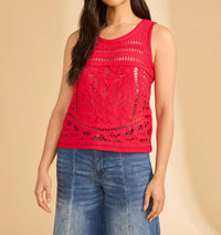Fdj - Sleeveless Textured Crochet Sweater