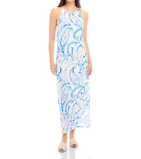 Fifteen Twenty Sera Paisley Print Crepe A Line Midi Dress in blue - women's dress - alternate view