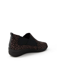 Ziera Women's Noslen Slip-on Loafers in black pewter leopard black - women's flats - detail view