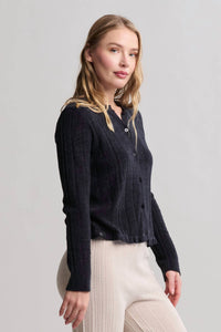 Barefoot Dreams - Cozychic Ultra Lite Cable Knit Cardigan With Ruffle