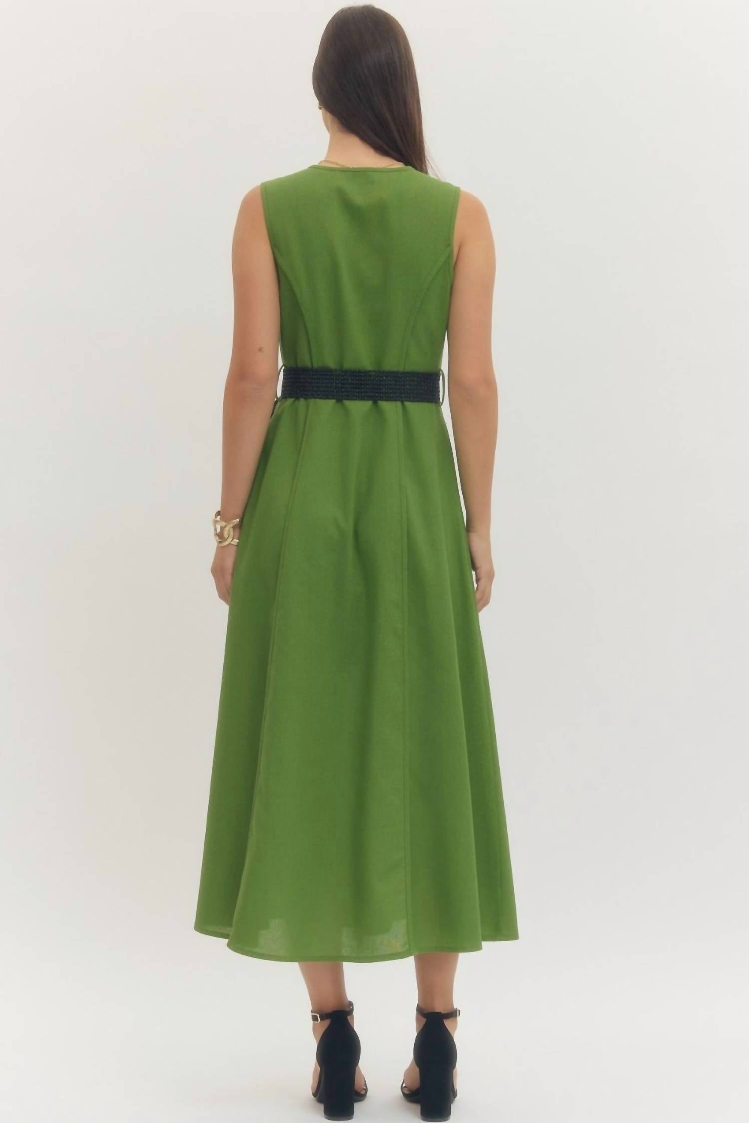entro Chic Needs Midi Dress in green - women's dress - view 4