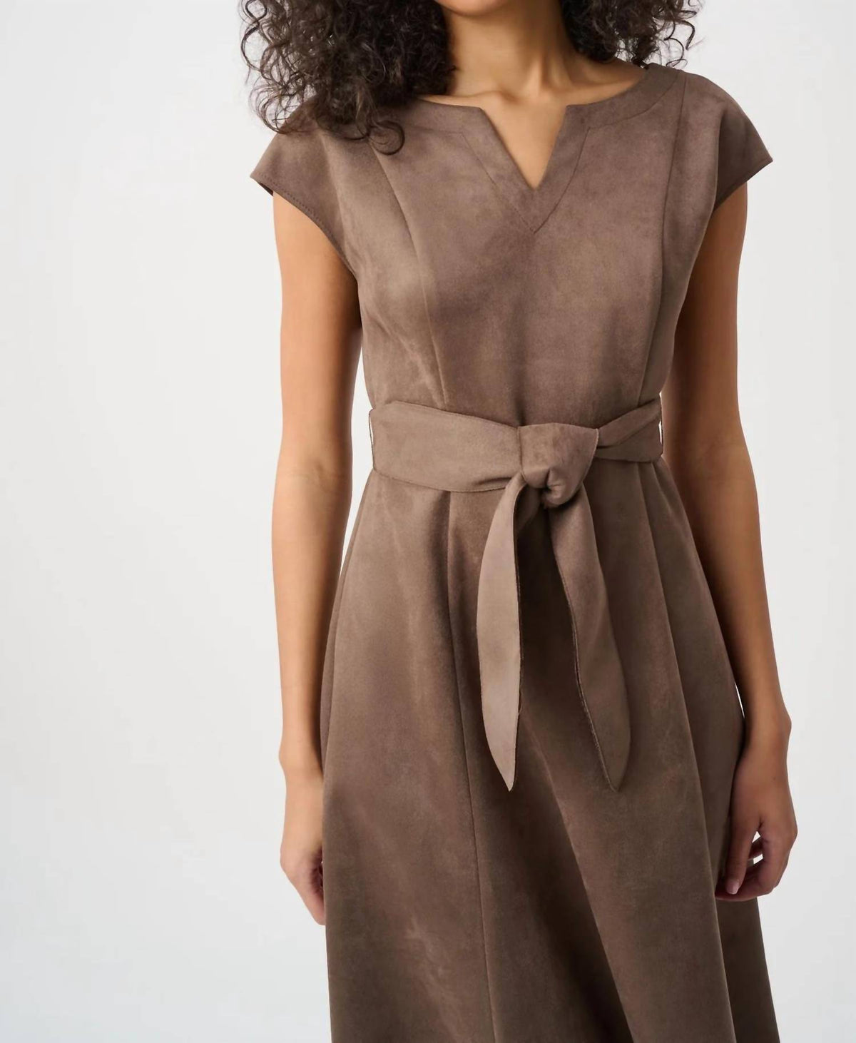 Joseph Ribkoff - Scuba Suede Belted Midi Dress