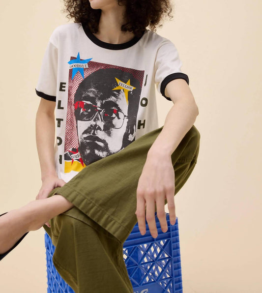 Daydreamer - Elton John 1973 Pop Art Oversized Ringer Tee