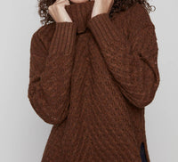 Charlie B - Diagonal Cable Cowl Neck Sweater