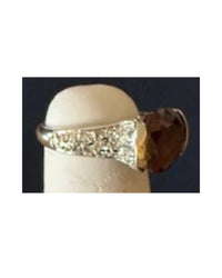 P & K Jewelry Women's Sterling Cubic Zirconia Pave Ring in red silver - women's jewelry - detail view