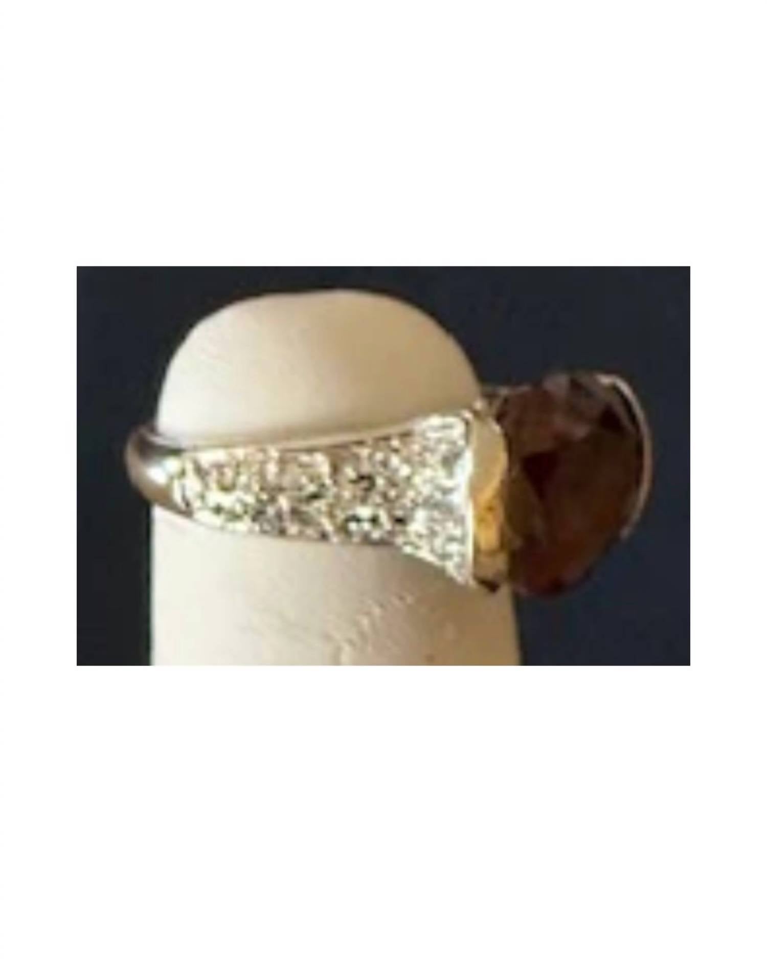 P & K Jewelry Women's Sterling Cubic Zirconia Pave Ring in red silver - women's jewelry - detail view