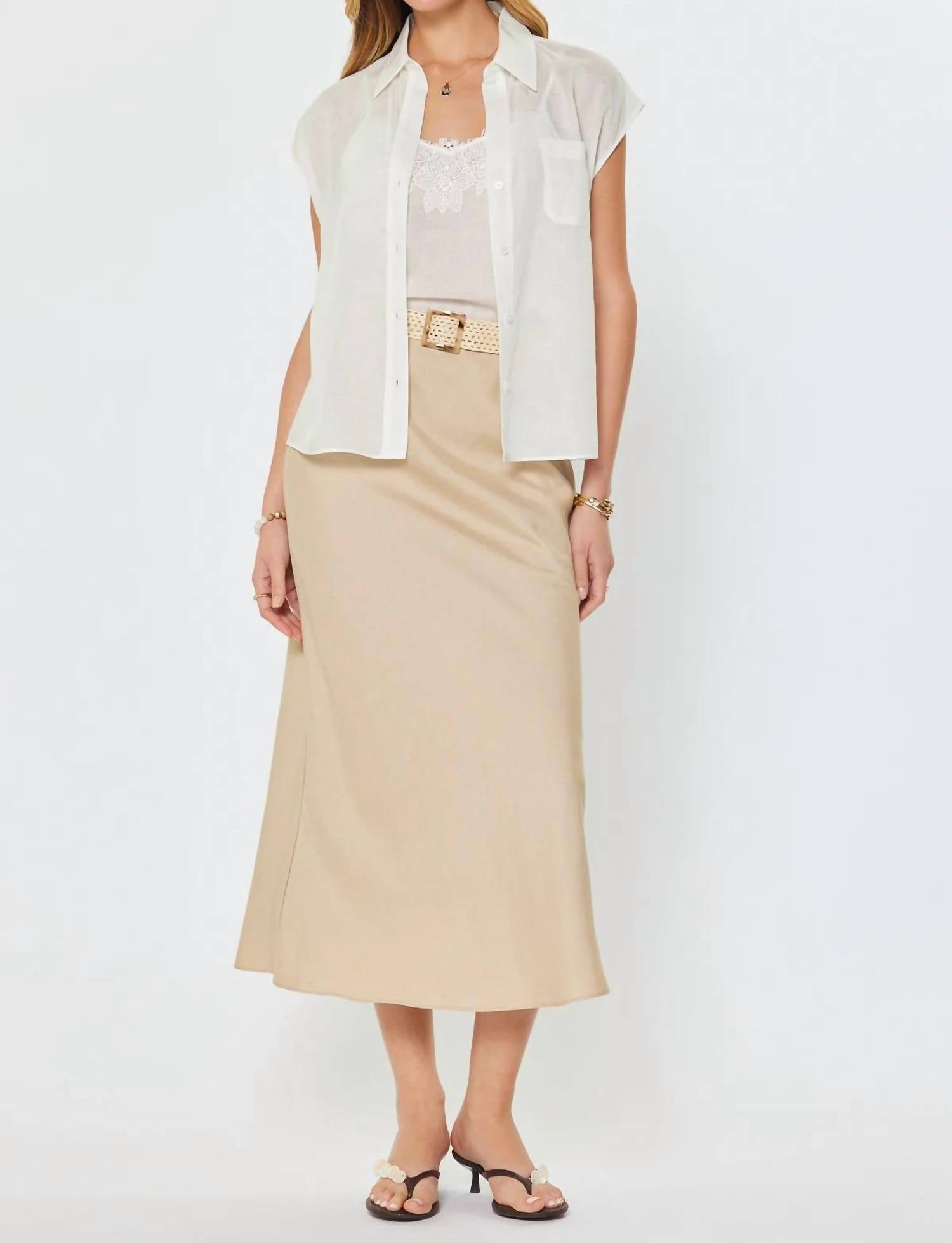 Current Air - Yelena Short Sleeve And Lace Cami Top Set