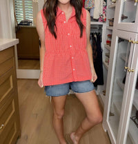 Wishlist - Summer Daydream Gingham Tiered Tank Top