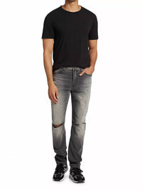 Brando Slim Distressed Greigio Jean