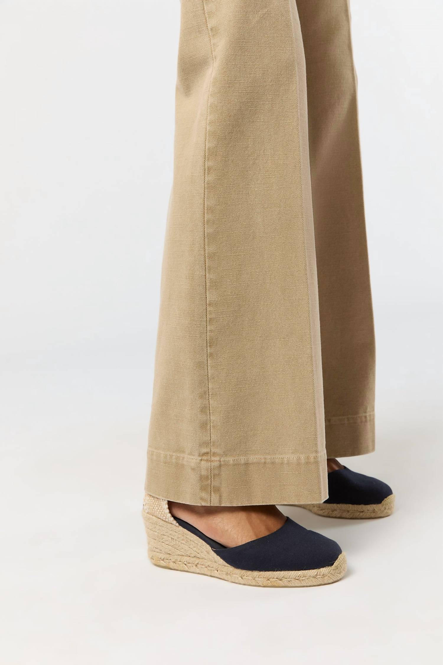Ann Mashburn Camille Patch-pocket Jean in khaki stretch canvas - women's pants - alternate view