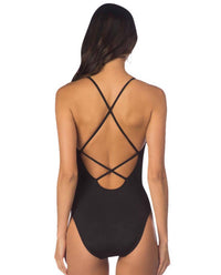 Kenneth Cole - Weave Cross Back One Piece Swimsuit