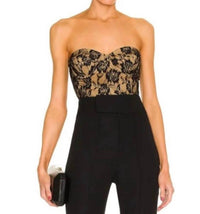 NORMA KAMALI Mio Corset Strapless One Piece Swimsuit in black rose nude - women's swimwear - detail view