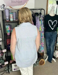 Sew In Love - Navy & Ivory Breezy Days Sleeveless Top