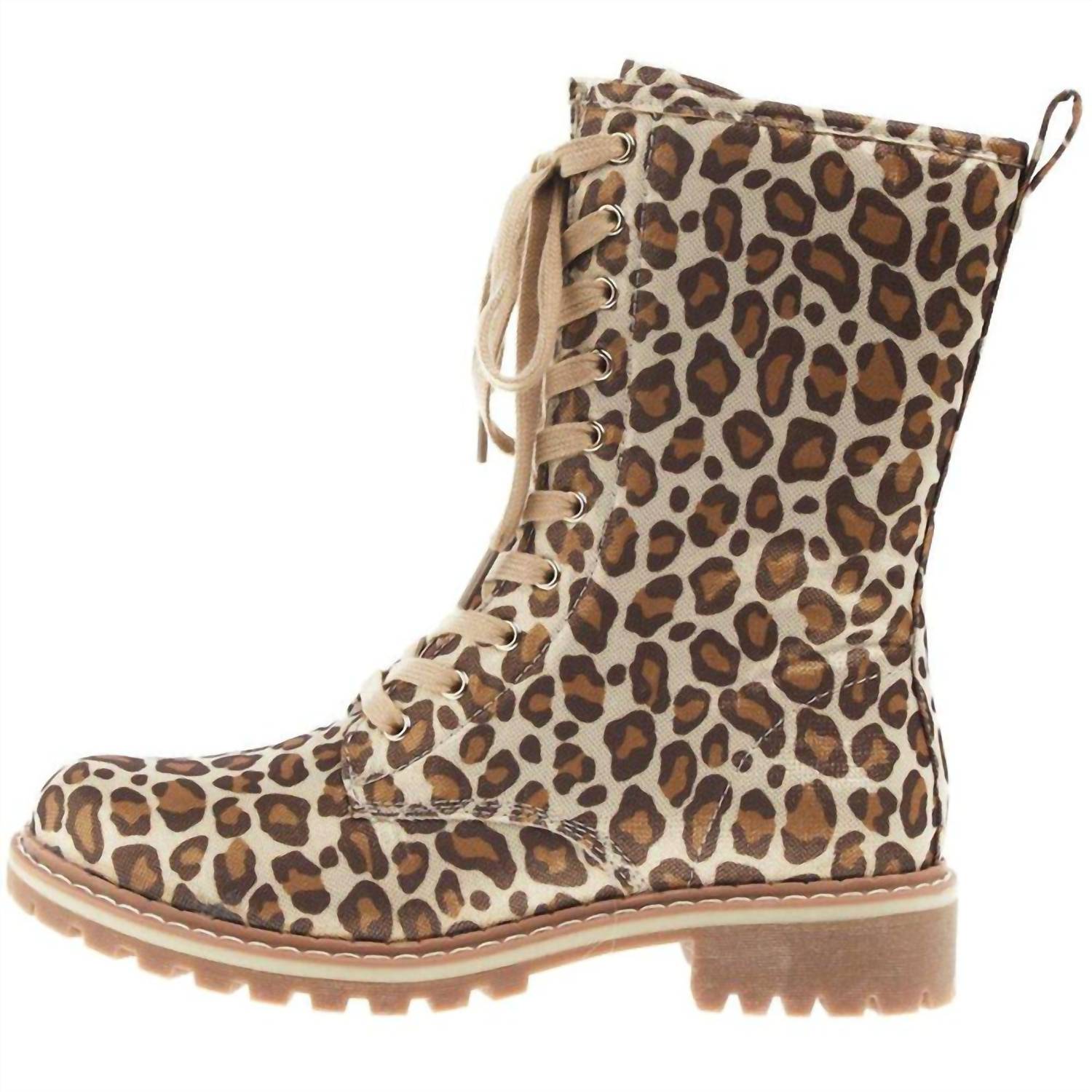 Boutique By Corkys Women's Fomo Boot in gold leopard - women's shoe - detail view