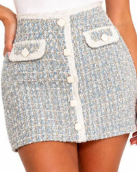 Olivaceous - A-line Tweed Mini Skirt