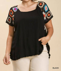 Umgee - Crochet Sleeve Top