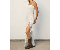Dress Forum - Seafoam Whisper Strapless Ruffled Maxi Dress