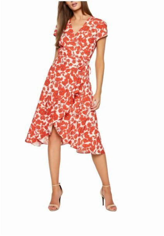 Bardot - Floral Fiesta Print Faux Wrap Midi Dress