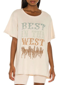 Show Me Your Mumu AIRPORT TEE in western graphic - women's t-shirt