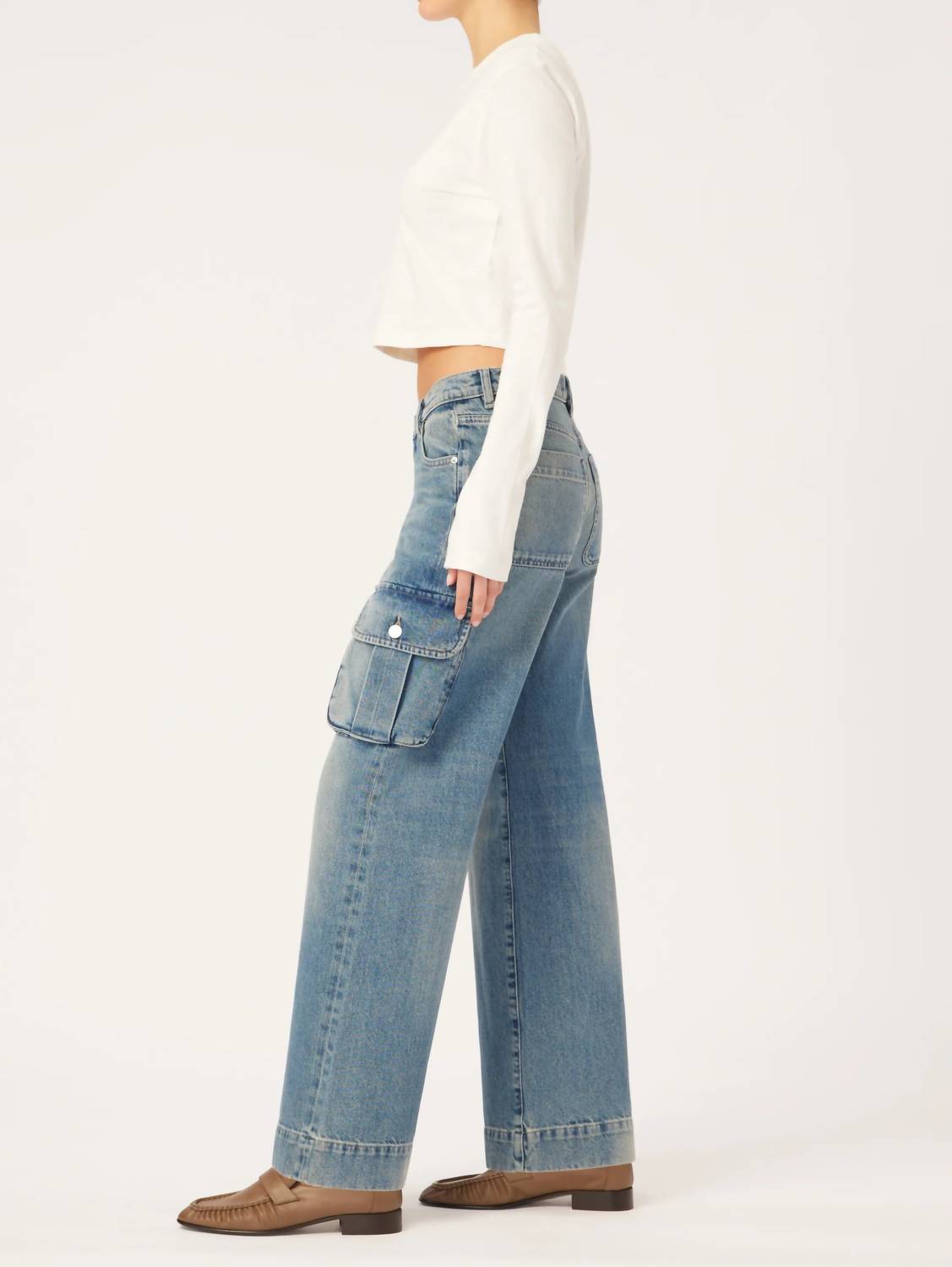 Dl1961 - Women'S - Zoie Wide Leg Cargo Low Rise Jeans