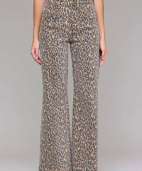 Hidden - Cheetah High Rise Flare Jeans