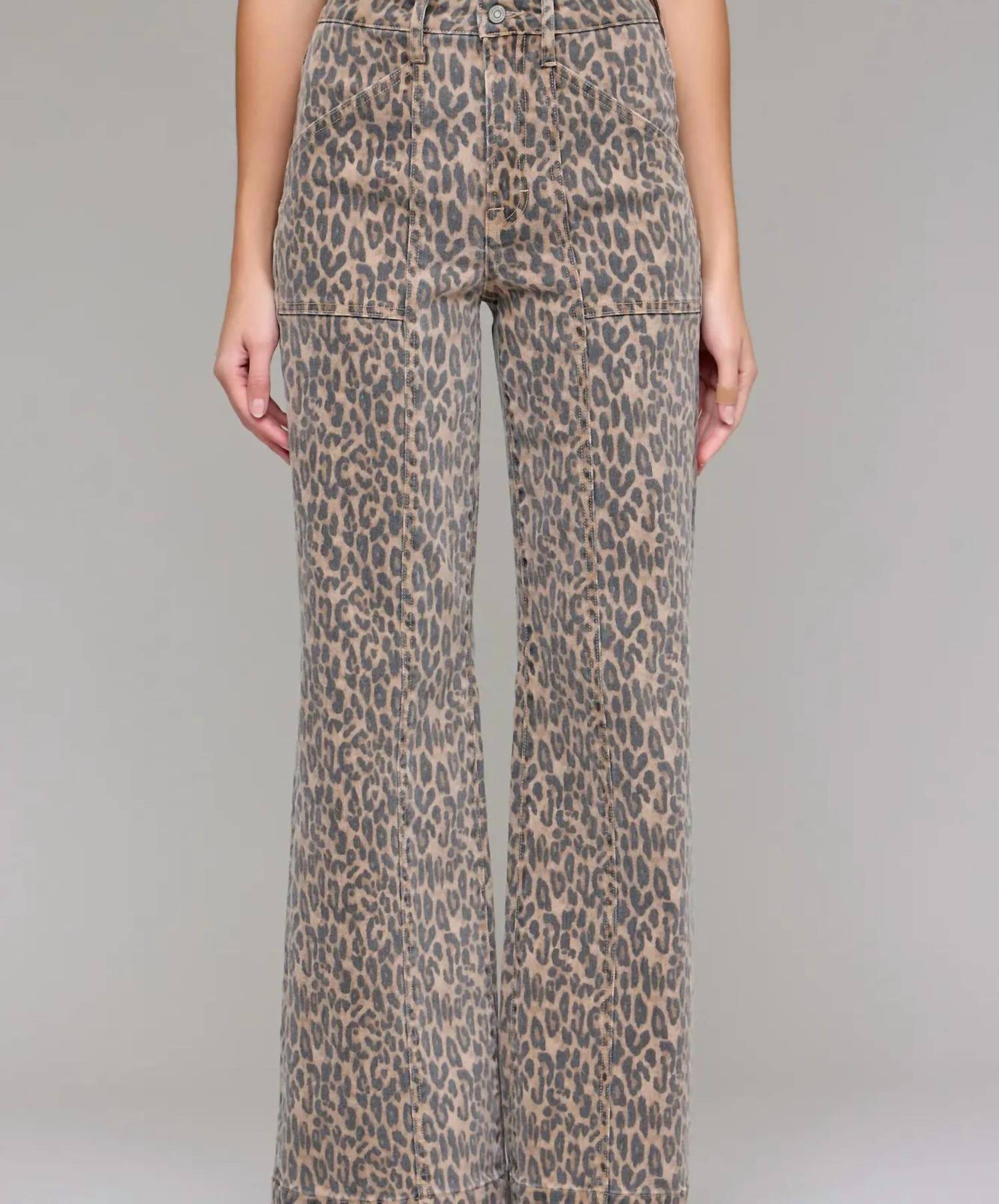 Hidden - Cheetah High Rise Flare Jeans