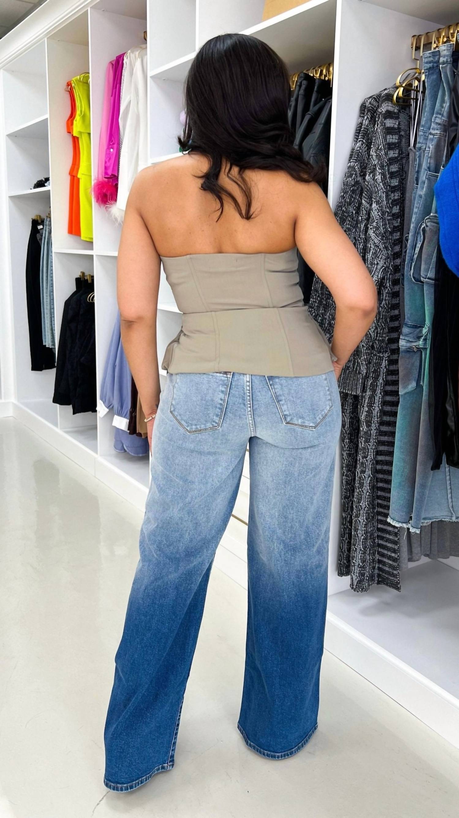 Vibrant Miu - Ombre Wide Leg Jeans