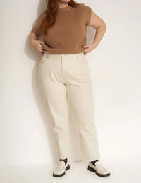 Callahan Shaker Knit Crewneck Muscle Tee in camel - women's shirt - view 7